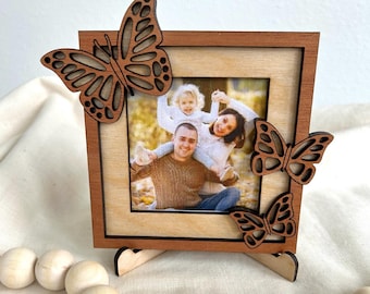 Butterfly Wood Frame | Personalized Gift for Mom, Grandma, Nana | Handcrafted