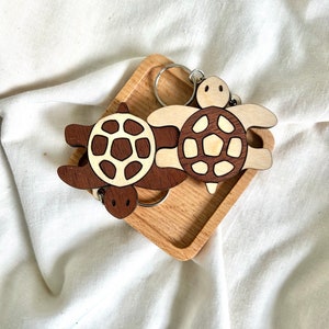 Interlocking Turtle Keychain Set | Wooden Handmade
