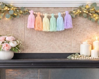 Pastel Rainbow Tassel Garland/Classroom Decor/Nursery Decor/Birthday Decorations