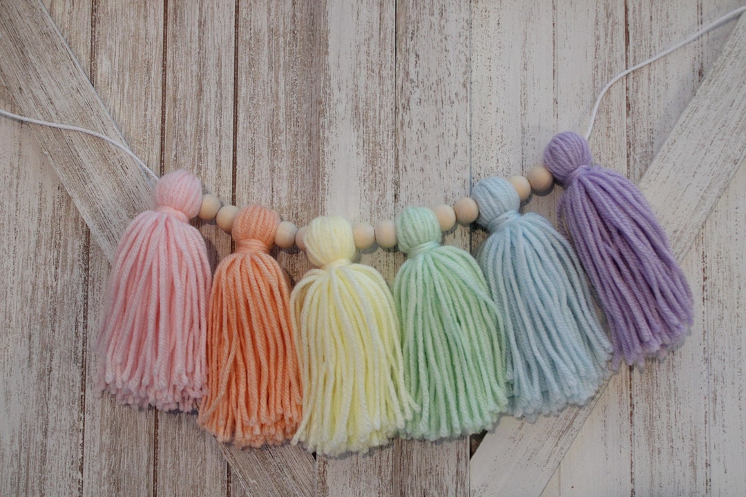 Pastel Rainbow Tassel Garland/rainbow Tassel Classroom Decor/rainbow Tassel Nursery Decor Etsy