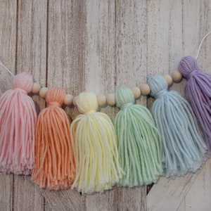 Pastel Rainbow Tassel Garland/Rainbow Tassel Classroom Decor/Rainbow Tassel Nursery Decor