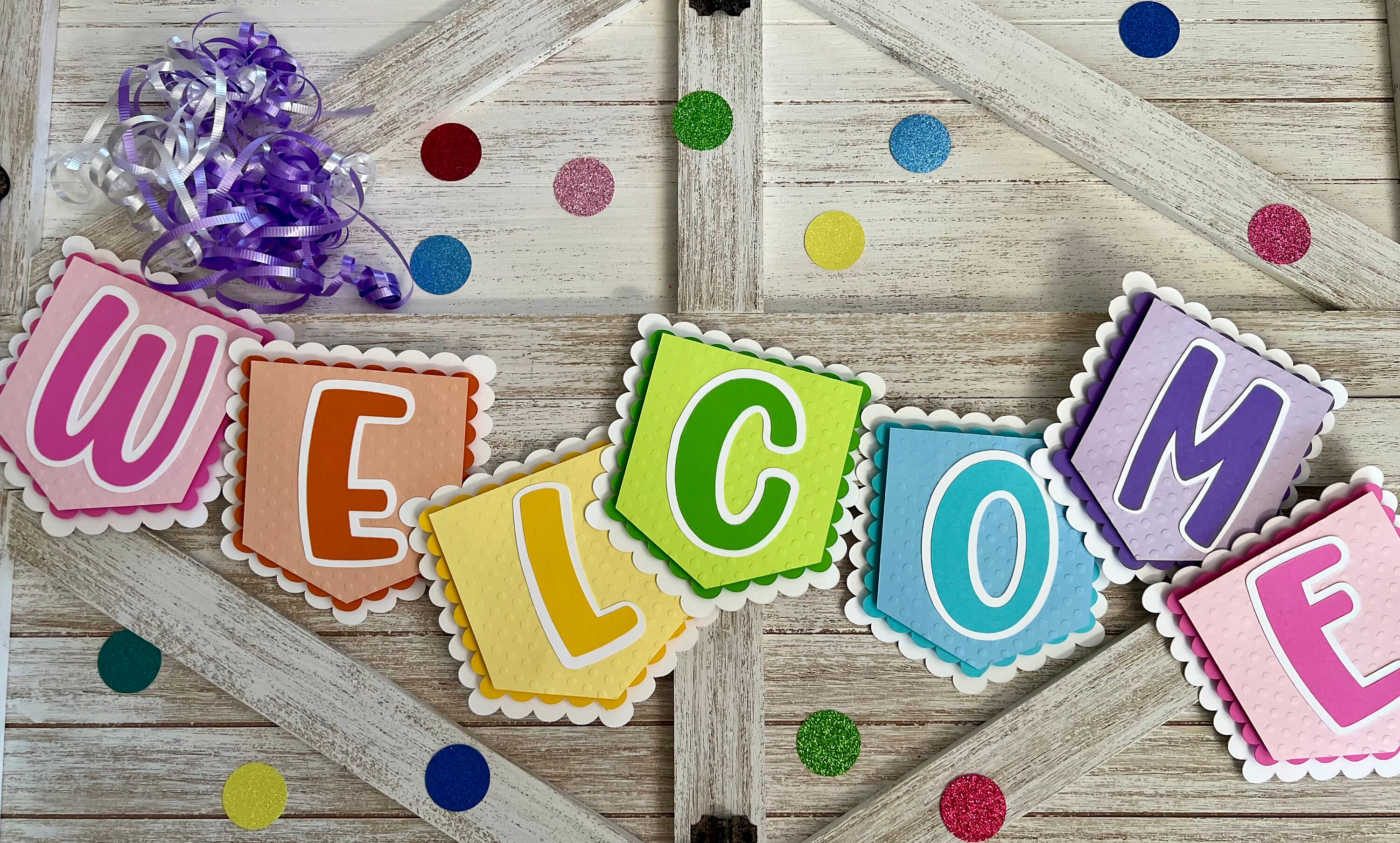 BACK TO SCHOOL Handmade Rainbow Welcome Banner-Welcome Banner-Classroom Decorations-Rainbow Classroom Decor