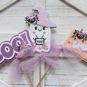 Halloween Friendly Shaker Ghost Pennant Flag Table Centerpiece/ Boo Basket Pennant/Halloween Centerpiece Pennant Decor/Halloween Party Decor