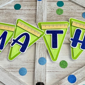 MATH CLASSROOM TRIANGLE Banner Decor-Welcome Back to Math Classroom Banner-Back To School Time-Classroom Decorations-Math Class Decor