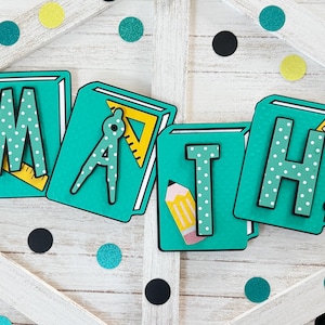 MATH Classroom BOOK Banner Decor/Welcome Back To School Math Banner Classroom Decor/Middle School Classroom/Elementary Classroom Decor