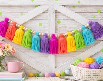 Bright Rainbow Tassel Garland-Classroom Decor-Playroom And Birthday Party Decorations