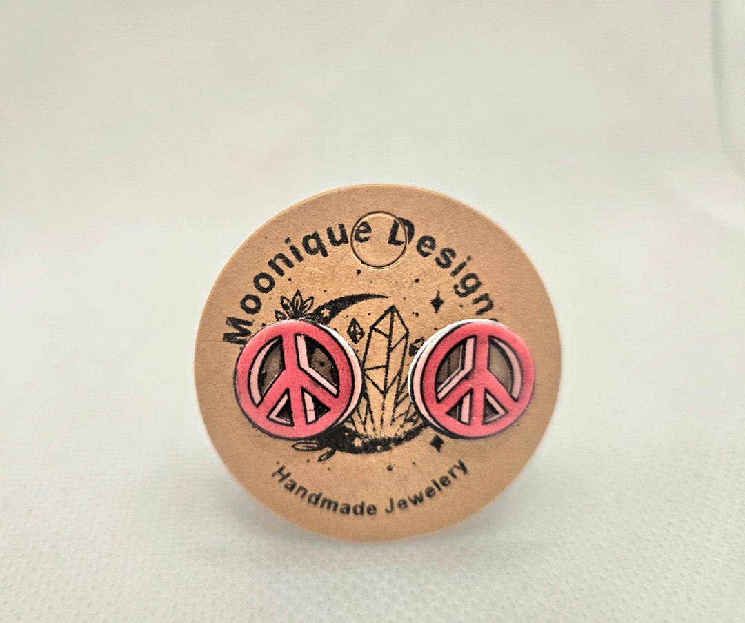 Earring Signs Peace Sign Stud Earrings - Etsy