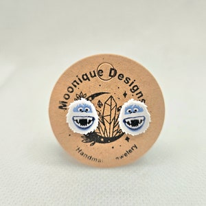 Abominable Snowman stud earrings