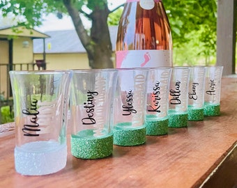 Vasos de chupito personalizados para despedida de soltera: regalos personalizados para propuestas de matrimonio, chupitos con purpurina.