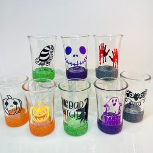 Glitter Halloween Shot Glasses: Spooky Party Decor