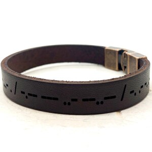 Morse Code Leather Bracelet for Men,Personalized Leather Bracelets Morse Code,Father's Day Gifts,Morse Code Bracelets,Men Leather Bracelets