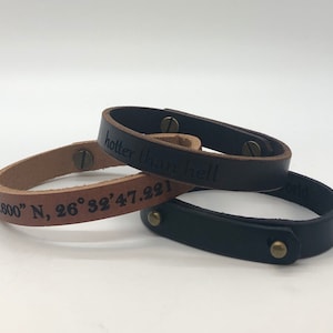 Leather Bracelet Hidden Message,Personalized Men Bracelet,Secret Message Bracelet,Engraved Bracelet,Bracelet For Men,Unisex Custom Bracelet