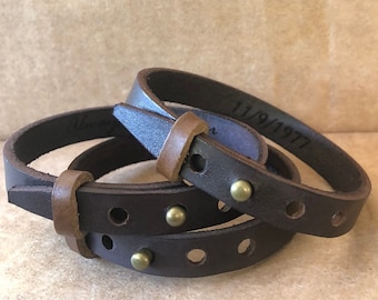 Adjustable leather Bracelet Personalized Mens Leather Bracelet Custom Bracelet Men Custom Bracelet Leather Father's Day Gifts Cuff Bracelets