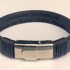 Secret Message Leather Bracelet For Men Hidden Message Personalized Bracelet Leather Bracelet Engraved Gift Custom Leather Jewelry Men Gift