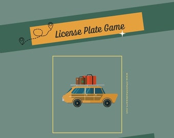 Juego de matrículas de viaje por carretera imprimible
