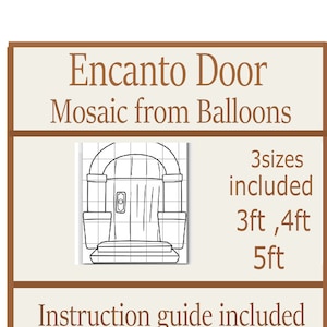 Hola Casita mosaico de plantilla de globos, pared chiata, puerta mágica, puerta de hadas pdf, imprimir trazado y corte, casa encanto, puerta de casa gnomo