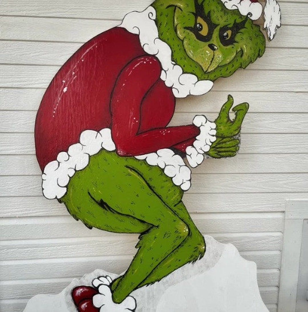 Life Size Grinch Yard Decor Silhouette Stencil Template 4ft Etsy Canada