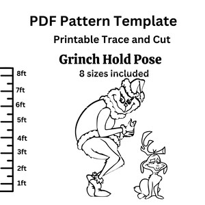 Life Size Grinch Holding Lights Pose and Max Silhouette Stencil ...