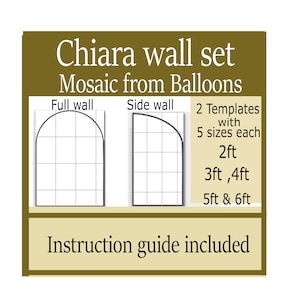 Chiara arch backdrop stand template, Chiara wall mosaic from balloons template , set of 2 , side wall , size  2 feet , 3 feet , 4 ft  etc