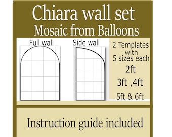 Chiara arch backdrop stand template, Chiara wall mosaic from balloons template , set of 2 , side wall , size  2 feet , 3 feet , 4 ft  etc