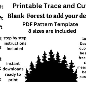 Custom Christmas tree forest PDF template ,Printable trace and Cut, pine tree Template, large digital Stencils. Christmas lawn decorations