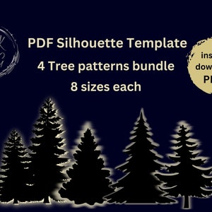 3ft 4ft 5ft 6ft 7ft 8ft Christmas Tree Template Bundle Printable trace and Cut Christmas Silhouette Decor Templates PDF Stencils  woodwork