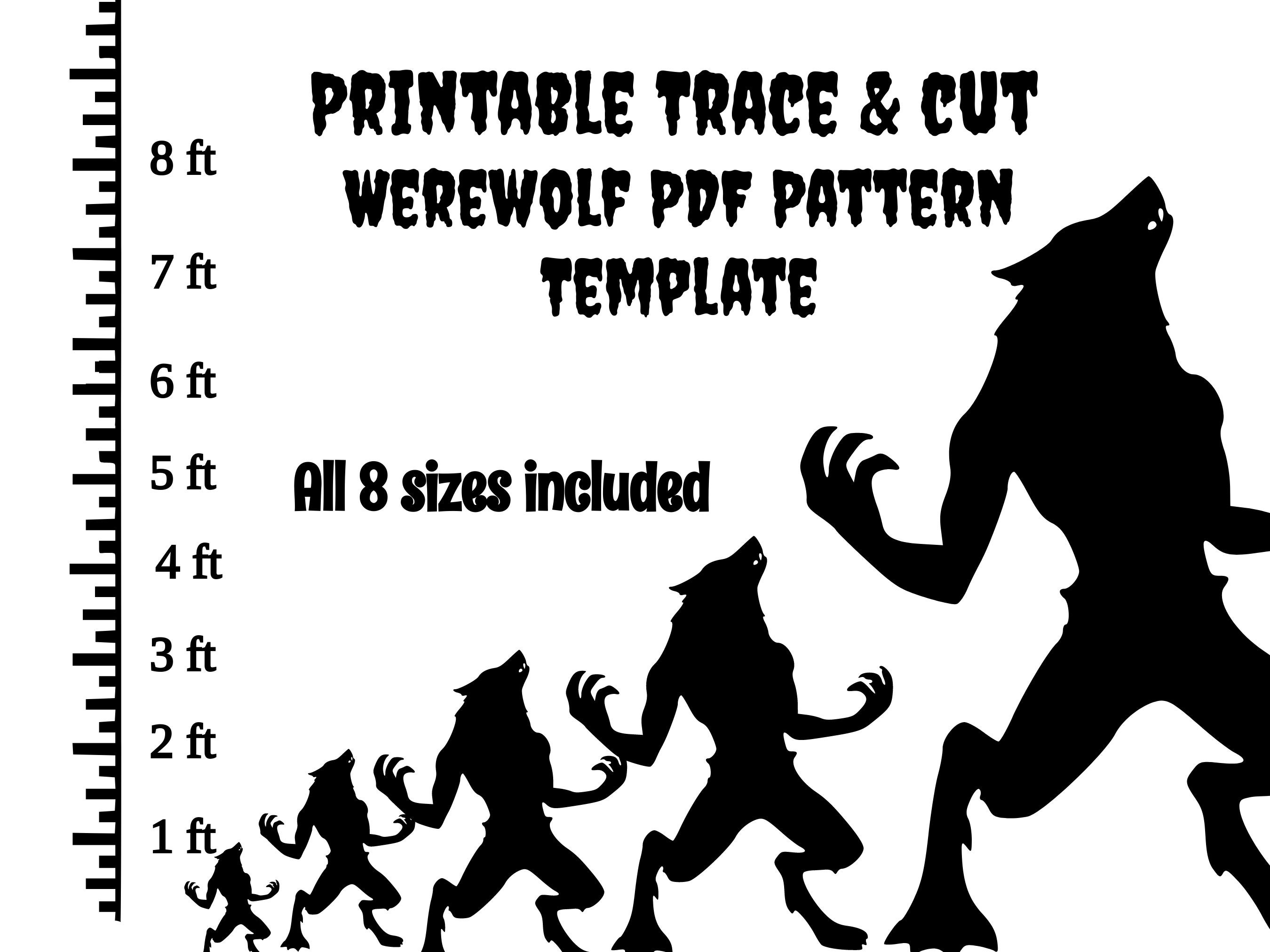 1ft 8ft Werewolf Template Halloween Pdf Template Etsy 1ft 8ft Werewolf Template Halloween Pdf Template Etsy
