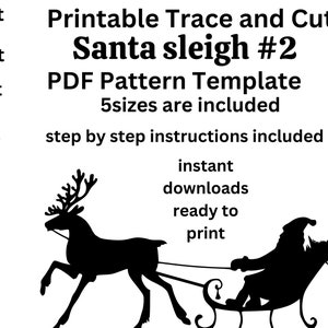 Lebensgroße Weihnachtsmann Schlitten Pdf Vorlage, Weihnachtsmann Silhouette, digitale Schablone