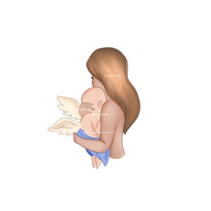 天使の男の子のママの喪失メモリアル png、流産の喪失の詩、印刷可能なダウンロード、天使の羽、光輪、子供の喪失、