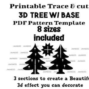 1 Fuß 2 Fuß 3 Fuß 4 Fuß, 1,5 Fuß, 6 Fuß 7 Fuß ineinandergreifender stehender Weihnachtsbaum Vorlage Muster Weihnachtsdekor Digitaler Download, druckbare Ausschnitt PDF