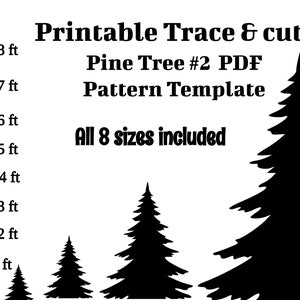 Modello PDF per albero di Natale da 5 piedi 6 piedi 7 piedi 8 piedi, traccia stampabile e taglio, modello di albero di pino, grandi stencil digitali. Decorazioni natalizie per il prato