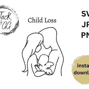 Baby Loss Memorial svg, Mama und Baby svg, Mama mit Engel Baby svg, Mutter svg, Baby Silhouette, Dateien für Cricut