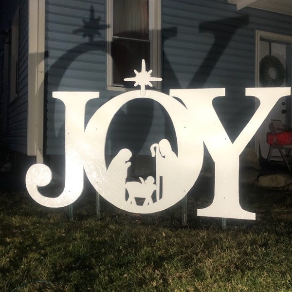 1ft - 7ft  JOY Nativity scene PDF template ,Printable trace and Cut, Christmas sign  Template, Stencils. Christmas lawn decorations