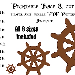 1ft - 8ft Pirate ship wheel PDF template ,Printable trace and Cut, Christmas scene Template, Stencils. Christmas lawn decorations