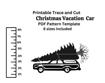 Kerst vakantie partij prop PDF patroon stencil sjabloon 4ft, 5ft, 6ft 7ft, 8ft kerst silhouet digitale download, afdrukbare knipsel