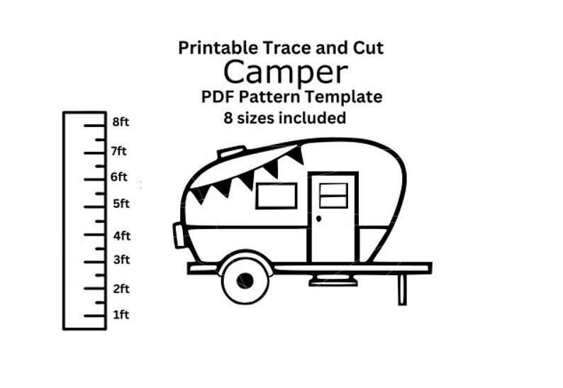 1ft To 8ft Rv Camper Pattern Stencil Template Trailer Etsy free-happy-camper-chalkboard-stencil-tutorial-stencils-tutorials