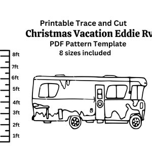 Neef Eddies RV Yard Card PDF afdrukbare sjabloon, houtbewerking patroon, kerst silhouet, kerstvakantie tuin kunst gazon decoratie