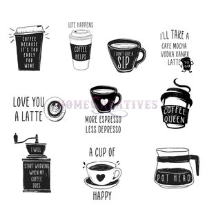 Coffee quotes Bundle  | Sublimation PNG Download | Digital Download | Latte Espresso Sayings