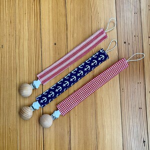 Nautical Paci Clip / Set of 3