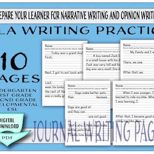 Printable Story Writing Workbook: 1st-4th Grade - 10 Pages of &quot;Complete the Story&quot;, Creative Writing Activity for Kids