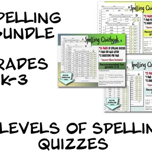 Spelling Test Bundle: Workbook and Activity Sheets for K-3rd Grade - Printable PDF, Engaging Educational Resource