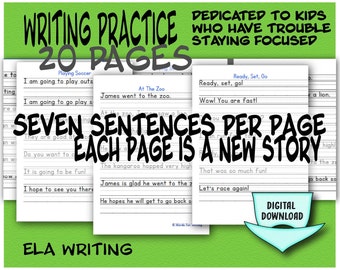 Creative Writing Workbook | Grades 1-3, Story & Sentence Building (PDF)