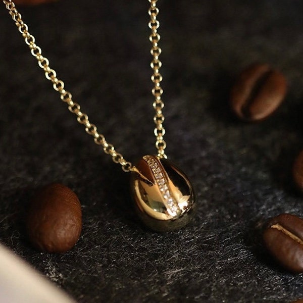 Coffee Bean Necklace Etsy