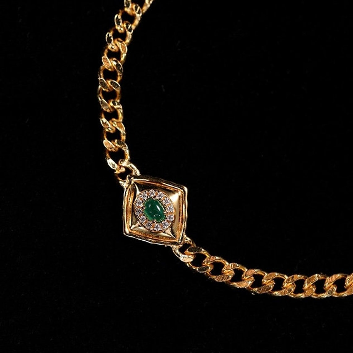 18K Goldplated Bracelet, Gold Chain Bracelet, Handmade Fashion Jewelry