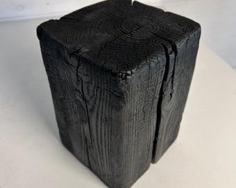 Yakisugi, shou sugi ban 6"x6"x8" Pedestal