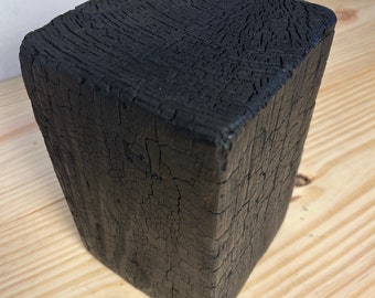 Yakisugi, shou sugi ban 6"x6"x9" Pedestal