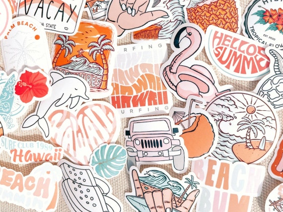 BEACH STICKER PACK Vinyl Waterproof Sticker Pack Beach | Etsy