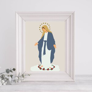 Maria, Mutter von Jesus Kunstdruck | Heilige Drucke | Minimal Art | Jungfrau Maria | Digitaler Download | Wohndekor | Geschenke | Portraits | Katholisch