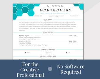 Creative Resume Template, ATS Friendly, Includes Cover Letter, References, 30 60 90 Day Plan and Get The Job Handbook, No Software Required