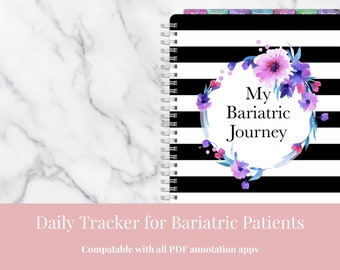 NEW Bariatric Digital Planner, Weight Tracker for Goodnotes, Food Log, Recipe Book for Gastric Sleeve and Bypass Patients
